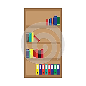 Flat color book shelf icon