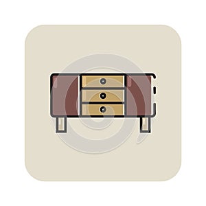 Flat color cabinet icon