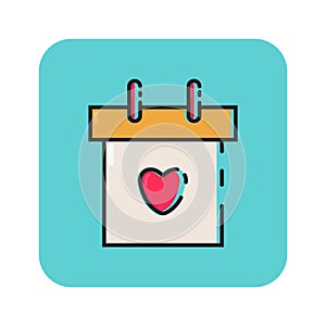 Flat color calendar icon