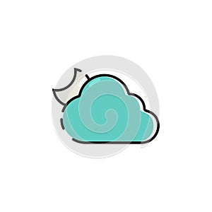 Flat color cloudy icon