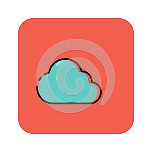 Flat color cloudy icon