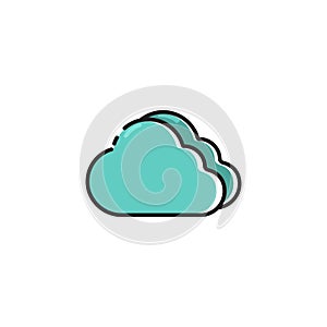 Flat color cloudy icon