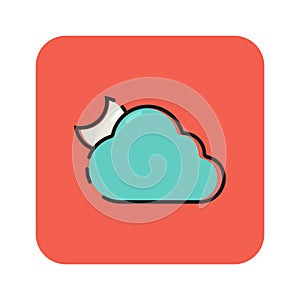 Flat color cloudy icon