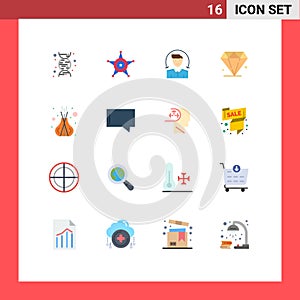 Set of 16 Modern UI Icons Symbols Signs for sticks, relax, male, incense, jewl