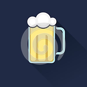 Flat color design beer mug icon