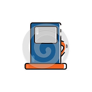 Flat color gas pump icon