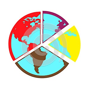 Flat color globe icon