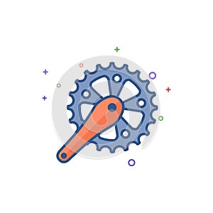 Flat Color Icon - Bicycle crank set