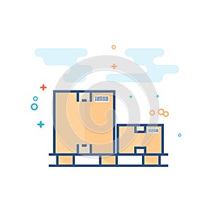 Flat Color Icon - Logistic box