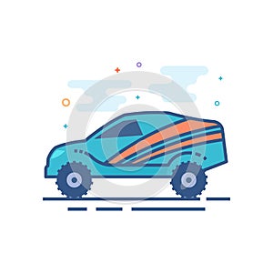 Flat Color Icon - Rally car