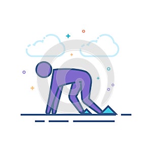 Flat Color Icon - Starting runner