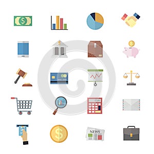 Flat Color Icons Design for Business Management