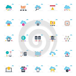 Flat color icons for Digital electronics.