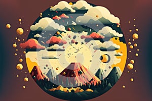 Flat color Illustration of Particle Explosion