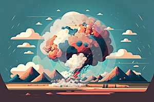 Flat color Illustration of Particle Explosion