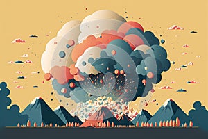 Flat color Illustration of Particle Explosion