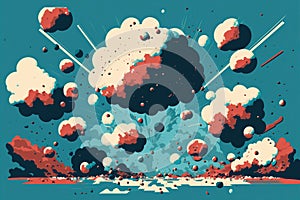 Flat color Illustration of Particle Explosion