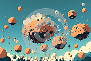 Flat color Illustration of Particle Explosion