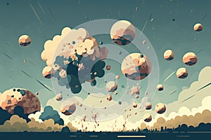 Flat color Illustration of Particle Explosion