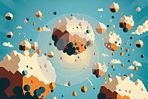 Flat color Illustration of Particle Explosion