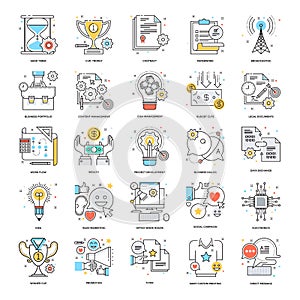 Flat Color Line Icons 3