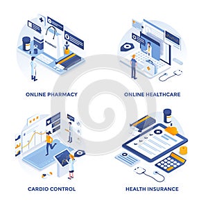 Flat color Modern Isometric Concepts Illustration design 9