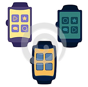 Flat color modern watch mobile