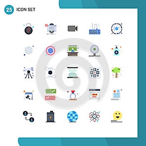 Flat Color Pack of 25 Universal Symbols of droop, type, website, keyboard, ui