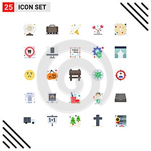 Flat Color Pack of 25 Universal Symbols of nadir, astronomy, christmas, tulip, easter