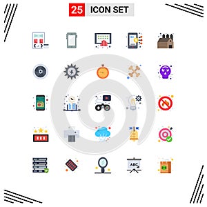 Flat Color Pack of 25 Universal Symbols of smartphone, digital, huawei, tablet, mobile