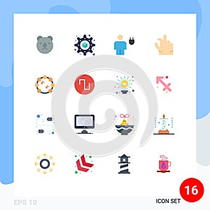 Flat Color Pack of 16 Universal Symbols of square, virtuoso, human, note, zoom photo
