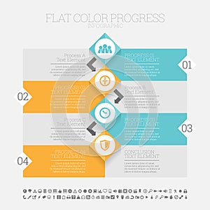 Flat Color Progress Infographic