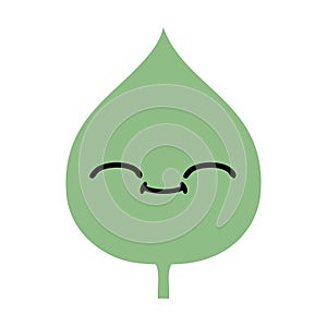 flat color retro cartoon of a expressional leaf