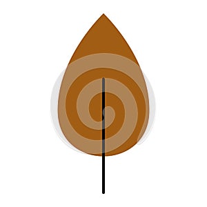 Flat colored autumn leaf icon Vector