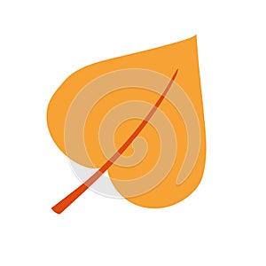 Flat colored autumn leaf icon Vector