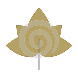 Flat colored autumn leaf icon Vector