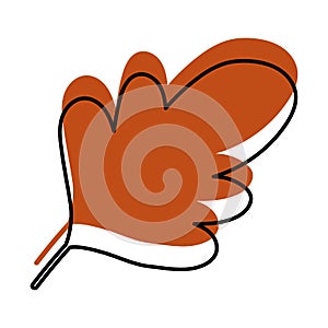 Flat colored autumn leaf icon Vector