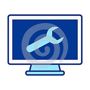 Computer Settings Flat Colored Icon for Configuration Control