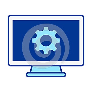 Computer Settings Flat Colored Icon for System Configuration