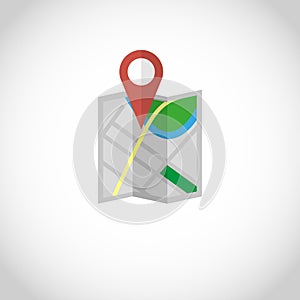 Flat colored location icon in flat style. Vector photo
