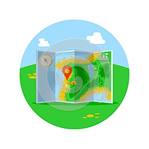 Flat colored location icon