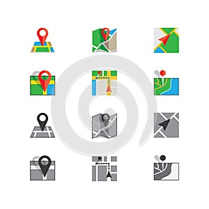 Flat colored location icon