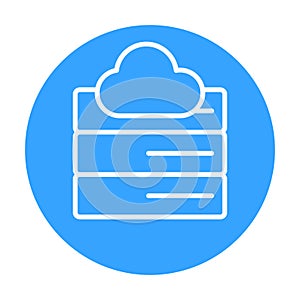 Server Cloud Badge in Flat Colored Style Representing Online Storage and Modern Data Hosting
