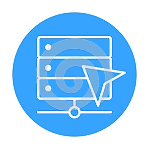 Server Cursor Click Badge in Flat Colored Style Showing Interactive Access and User Control