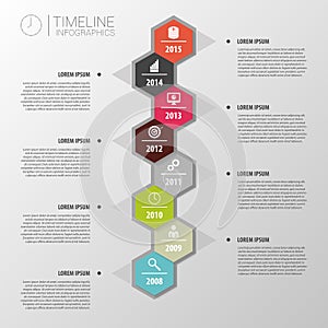 Flat colorful abstract timeline infographics. Vector