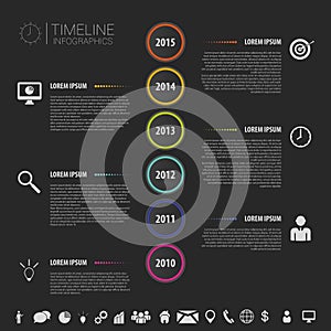Flat colorful abstract timeline infographics vector with icons