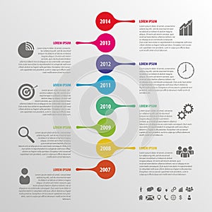 Flat colorful abstract timeline infographics vector photo