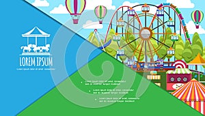 Flat Colorful Amusement Park Composition photo