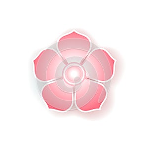 Flat colorful icon of sakura flower