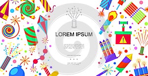 Flat Colorful Pyrotechnic Elements Template